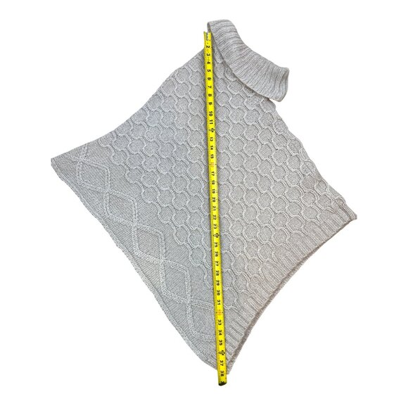 Wooden Ships Women's Lagenlook Beige Cream Mohair Knit Cowl Neck Poncho Shawl - Picture 7 of 7